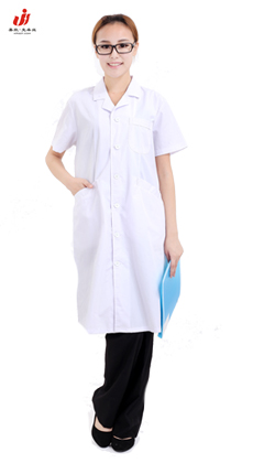 醫(yī)護服，廠服，糕點師夏季短袖男女工作服白大褂 藍大褂
