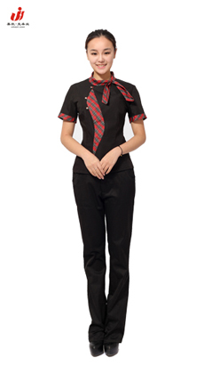 武昌定做女式修身足浴服按摩服服裝