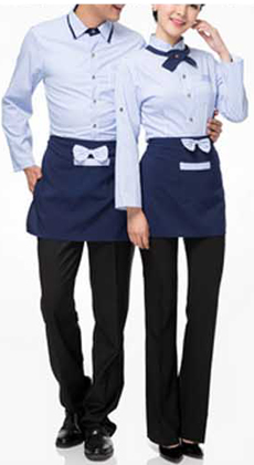 快餐店服務(wù)員襯衫工作服定做