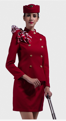 春秋新品長(zhǎng)袖空姐工作服定做