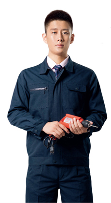 牛仔工作服套裝耐磨機(jī)修電焊工廠車間工程服套服男長袖勞保工作服