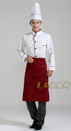 長袖單排扣廚師工作服訂制