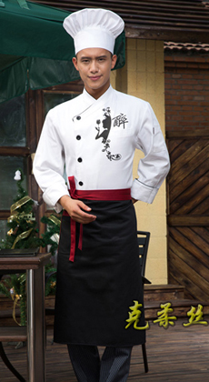 秋冬款立領(lǐng)長袖廚師服訂制
