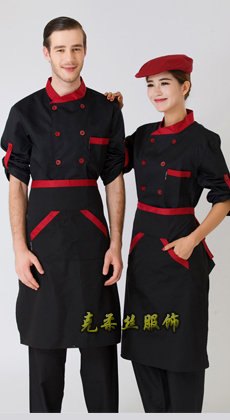 白色長(zhǎng)袖廚師服定制廠家