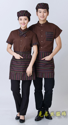 餐廳服務(wù)員夏季工作服定做