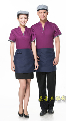 服務(wù)員短袖工作服定制廠家